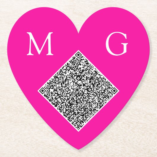 Custom QR Code Letters Wedding Heart Paper Unterse Untersetzer (Vorderseite)