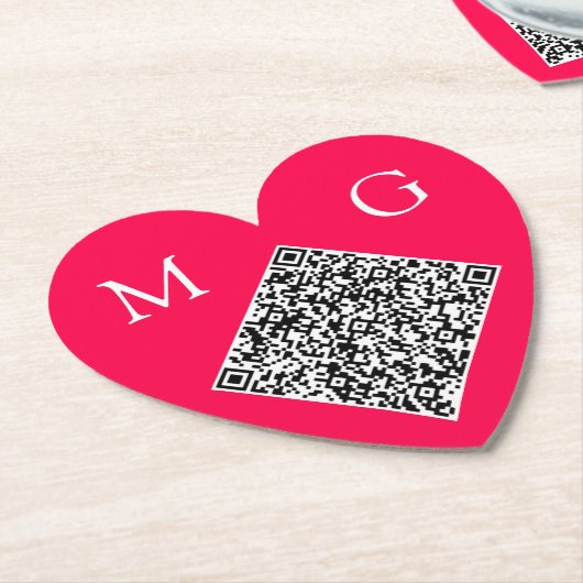 Custom QR Code Letters Wedding Heart Paper Unterse Untersetzer (angewinkelt)