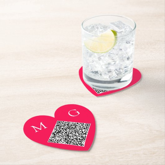 Custom QR Code Letters Wedding Heart Paper Unterse Untersetzer (Vor Ort)