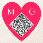 Custom QR Code Letters Wedding Heart Paper Unterse Untersetzer (Vorderseite)
