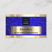 Custom QR CODE Logo Gold Blue Visitenkarte (Vorderseite)