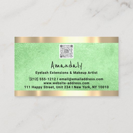 Custom QR CODE Logo Green Lemon Visitenkarte (Rückseite)