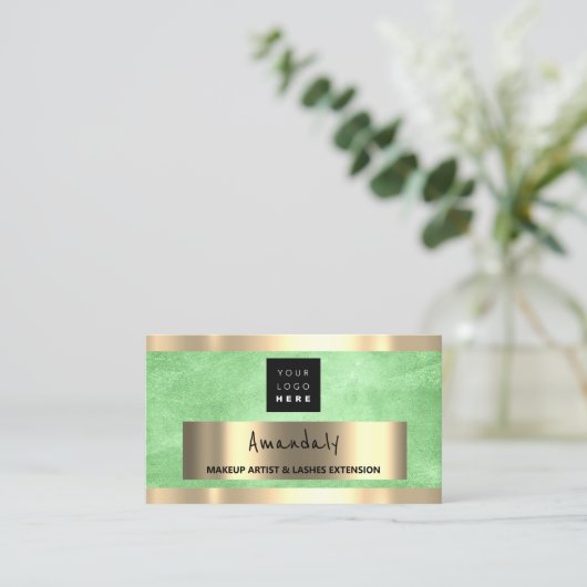 Custom QR CODE Logo Green Lemon Visitenkarte (Stehend Vorderseite)