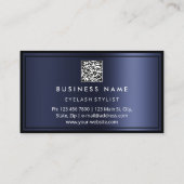 Custom QR CODE Logo Restaurant Cooking Koch Navy Visitenkarte (Rückseite)