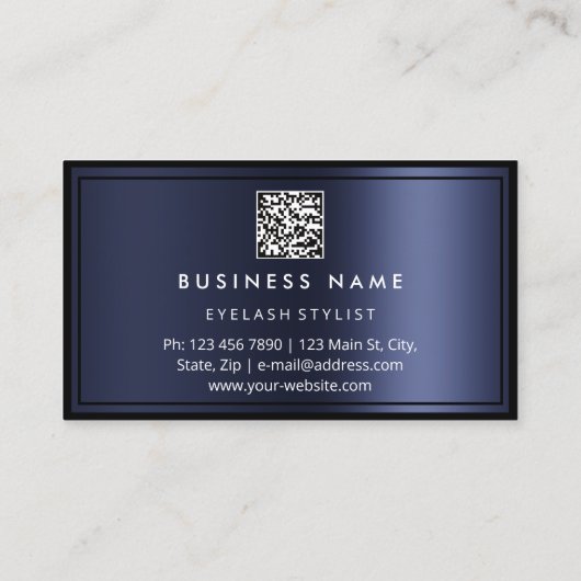 Custom QR CODE Logo Restaurant Cooking Koch Navy Visitenkarte (Rückseite)