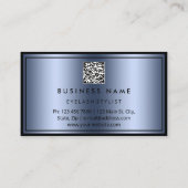 Custom QR CODE Logo Restaurant Kochen Koch Blau Visitenkarte (Rückseite)