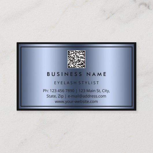 Custom QR CODE Logo Restaurant Kochen Koch Blau Visitenkarte (Rückseite)