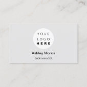 Custom QR Code Logo Social Online Shop Grau Visitenkarte (Rückseite)