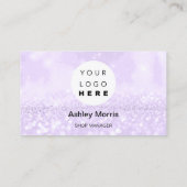 Custom QR Code Logo Social Online Shop Lila Visitenkarte (Rückseite)