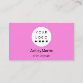 Custom QR Code Logo Social Online Shop Pink Visitenkarte (Rückseite)
