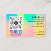 Custom QR Code Logo Social Online Shop Tool Visitenkarte (Vorderseite)