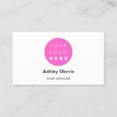 Custom QR Code Logo Social Online Shop Weiß Visitenkarte (Rückseite)