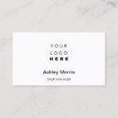 Custom QR Code Logo Social Online Shop White Rose Visitenkarte (Rückseite)