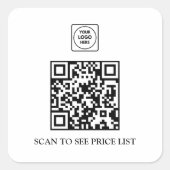 Custom QR Code Logo Sticker Business Menu  (Vorderseite)