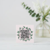 Custom QR Code Magnolia Blume Frame Wedding Begleitkarte (Stehend Vorderseite)