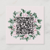 Custom QR Code Magnolia Blume Frame Wedding Begleitkarte (Vorderseite)