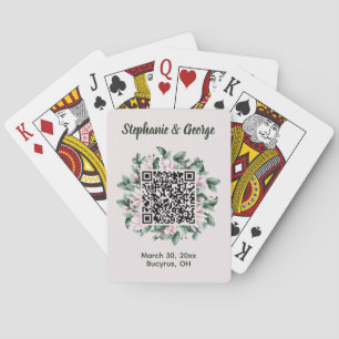 Custom QR Code Magnolia Personalisiert Wedding Spielkarten