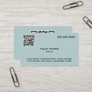 Custom QR Code Modern Blue Visitenkarte