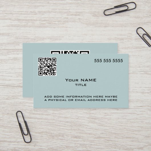 Custom QR Code Modern Blue Visitenkarte (Vorderseite/Rückseite Beispiel)