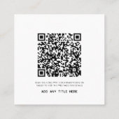 Custom QR Code Modern Logo Minimalist Telefonnummerkarte (Rückseite)
