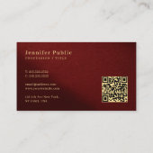 Custom QR Code Modern Template Calligraphy Script Visitenkarte (Rückseite)