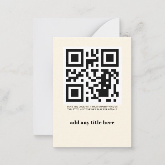 Custom QR Code Moderner Trend Mitteilungskarte (Vorderseite)