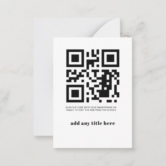Custom QR Code Moderner Trend Mitteilungskarte (Vorderseite)