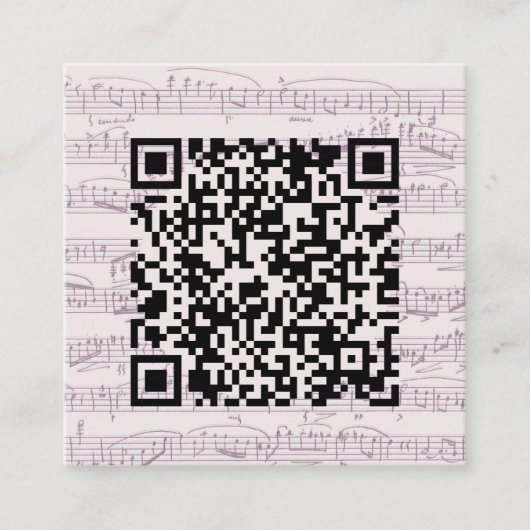 Custom QR Code Musiknoten Frame Wedding Begleitkarte (Vorderseite)