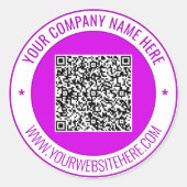 Custom QR Code Name Info Round Stickers Example (Vorderseite)
