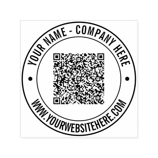 Custom QR Code Name Text Info Business Stamp Permastempel (Design)