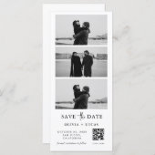 Custom QR Code Photo Strip Wedding Save The Date (Vorne/Hinten)