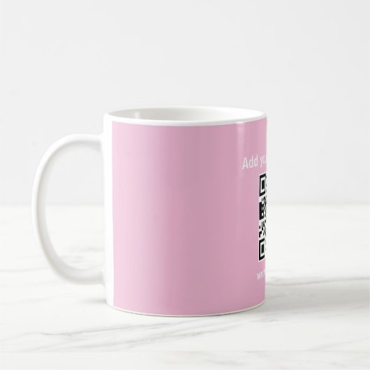 Custom Qr code pink minimalist coffee tea Mug Kaffeetasse (Links)