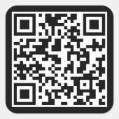 CUSTOM QR CODE QUADRATISCHER AUFKLEBER (Vorderseite)