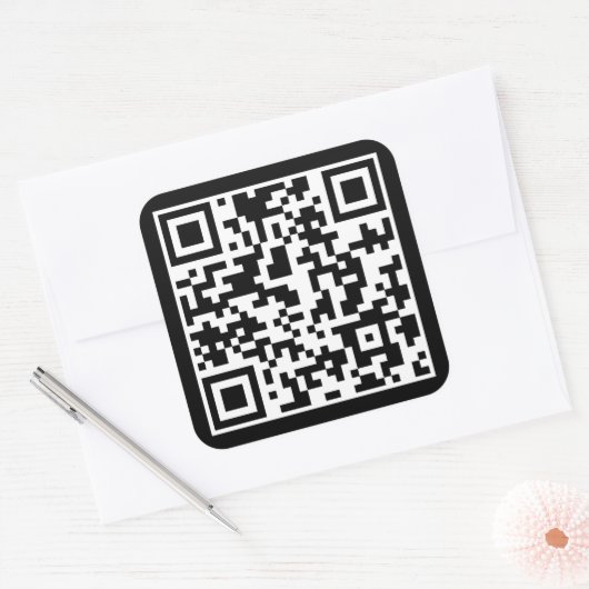 CUSTOM QR CODE QUADRATISCHER AUFKLEBER (Umschlag)