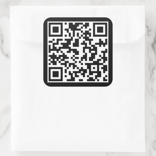 CUSTOM QR CODE QUADRATISCHER AUFKLEBER (Tasche)