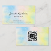 Custom QR Code Rainbow Pastell Farben Einfach mode Visitenkarte (Vorne/Hinten)