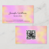 Custom QR Code Rainbow Pastell Farben Einfach mode Visitenkarte (Vorne/Hinten)