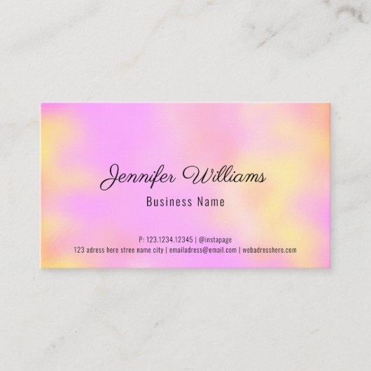 Custom QR Code Rainbow Pastell Farben Einfach mode Visitenkarte (Vorderseite)