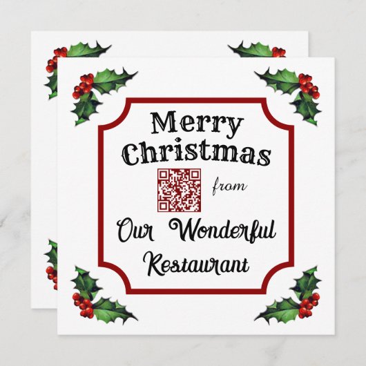 Custom QR Code Restaurant Frohe Weihnachten (Vorne/Hinten)