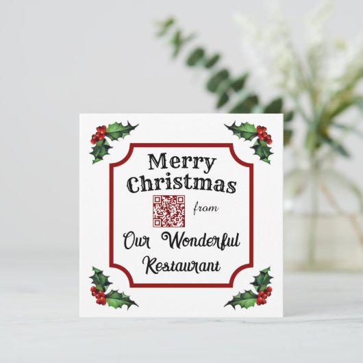 Custom QR Code Restaurant Frohe Weihnachten (Stehend Vorderseite)