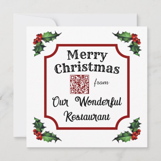 Custom QR Code Restaurant Frohe Weihnachten (Vorderseite)
