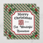 Custom QR Code Restaurant Weihnachten Kariert (Vorne/Hinten)