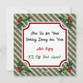 Custom QR Code Restaurant Weihnachten Kariert (Rückseite)