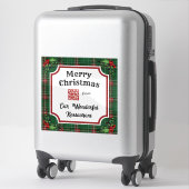 Custom QR Code Restaurant Weihnachtsgrün Kariert Aufkleber (Koffer)