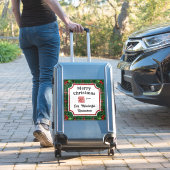 Custom QR Code Restaurant Weihnachtsgrün Kariert Aufkleber (Koffer Insitu)