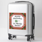 Custom QR Code Restaurant Weihnachtsrot Kariert Aufkleber (Koffer)