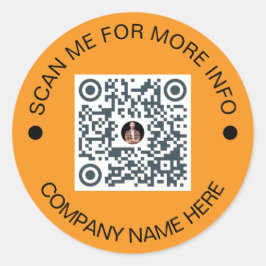 Custom QR Code Round ORANGE Waterproof Business Runder Aufkleber