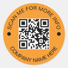 Custom QR Code Round ORANGE Waterproof Business Runder Aufkleber