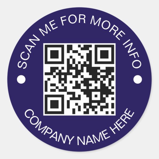 Custom QR Code Round Vinyl Waterproof Business Runder Aufkleber (Vorderseite)