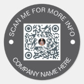 Custom QR Code Round Vinyl Waterproof Business Runder Aufkleber (Vorderseite)